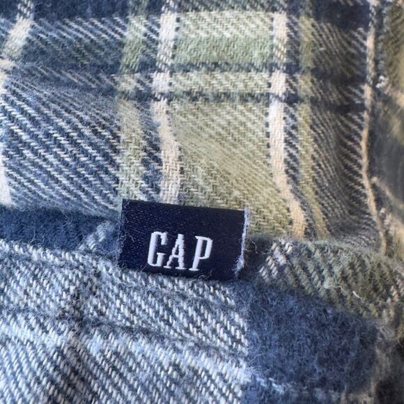 GAP RELAXED FIT AMELIA PLAID‎ BUTTON UP FLANNEL IN SEA SPRAY NWT WOMEN'S SIZE XS - Picture 12 of 14